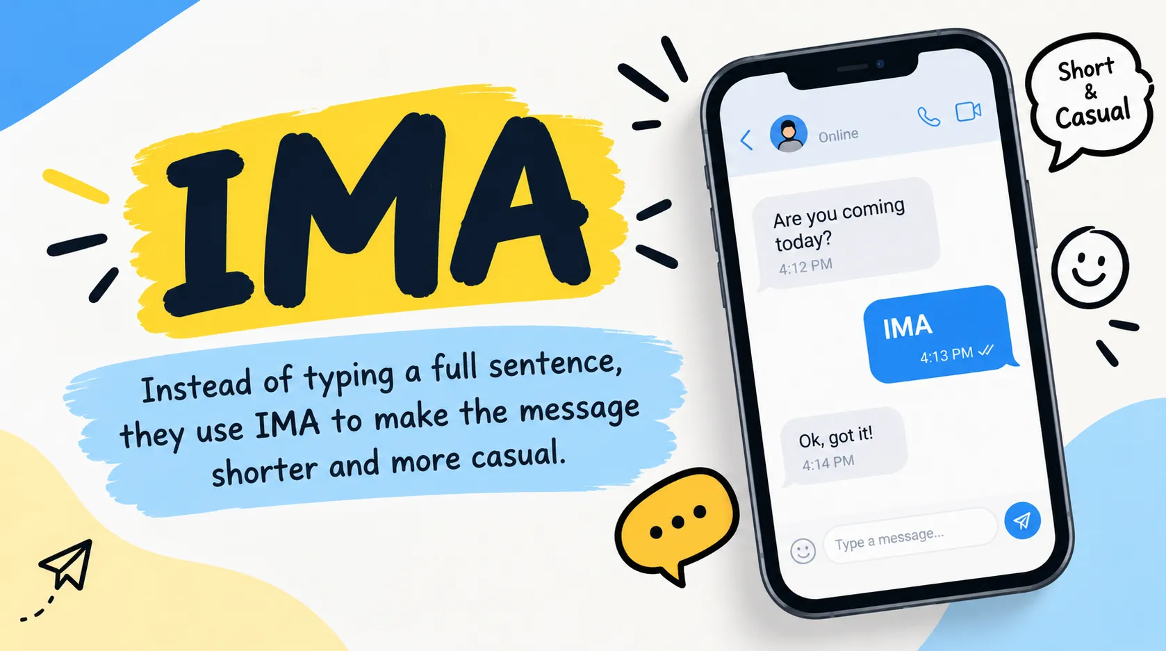 What Does IMA Mean in Text